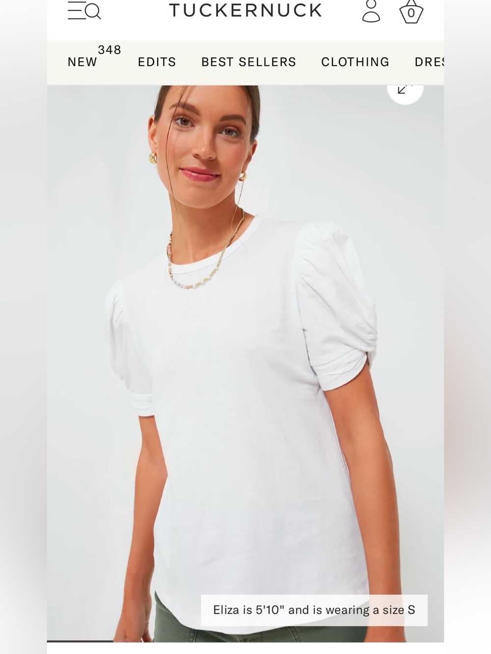 Pomander Place Taupe Puff Sleeve Crewneck Top